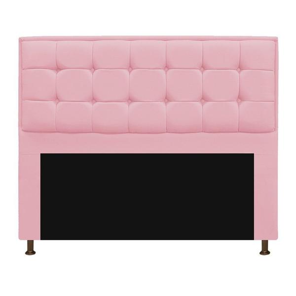 Imagem de Cabeceira Copenhague 140 cm Casal Suede Rosa Bebê - ADJ Decor