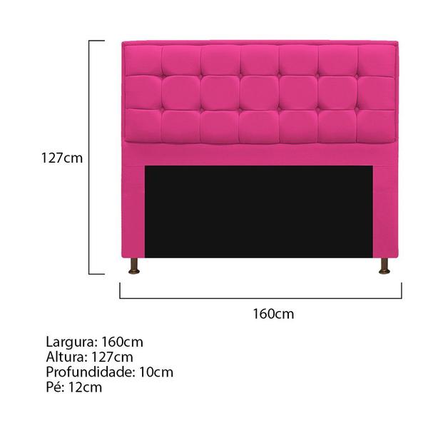 Imagem de Cabeceira Copenhague 160 cm Queen Size Suede Pink - Doce Sonho Móveis