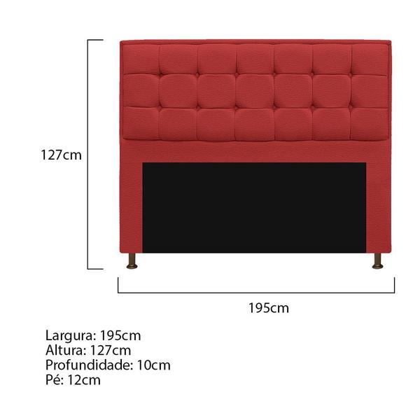 Imagem de Cabeceira Copenhague 195 cm King Size Corano Vermelho - ADJ Decor