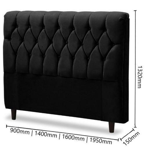 Imagem de CABECEIRA DE CAMA BOX 90cm ANA SUEDE PRETO TOPÁZIO