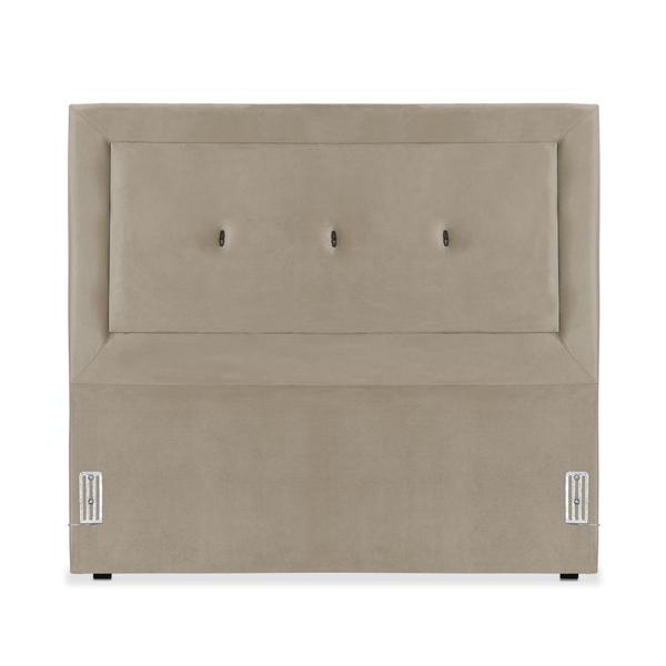 Imagem de Cabeceira de Cama Box Casal 138 cm Alice Larhome Suede Veludo Marrom claro