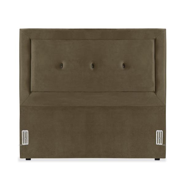 Imagem de Cabeceira de Cama Box Casal 138 cm Alice Larhome Suede Veludo Marrom Padock