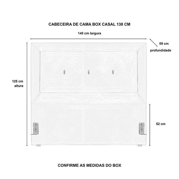 Imagem de Cabeceira de Cama Box Casal 138 cm Alice Larhome Suede Veludo Marrom