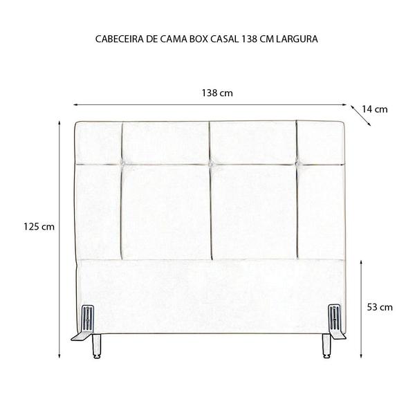 Imagem de Cabeceira de Cama Box Casal 138 cm Aurora Larhome Suede Veludo Cinza escuro