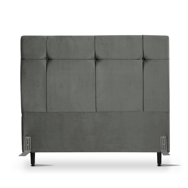 Imagem de Cabeceira de Cama Box Casal 138 cm Aurora Larhome Suede Veludo Cinza escuro