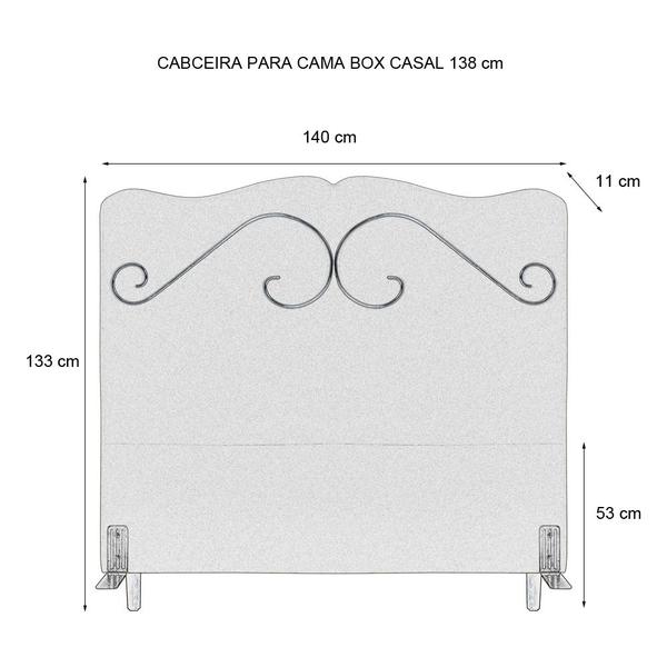 Imagem de Cabeceira de Cama Box Casal 138 cm Braga Larhome Suede Veludo Marrom escuro