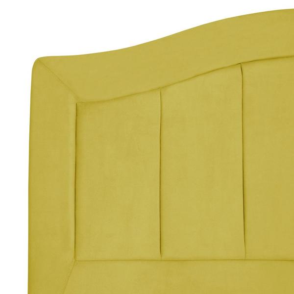 Imagem de Cabeceira de Cama Box Casal 138 cm Itália Larhome Suede Veludo Amarelo