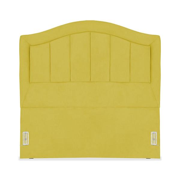 Imagem de Cabeceira de Cama Box Casal 138 cm Itália Larhome Suede Veludo Amarelo