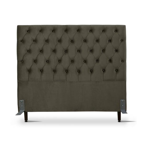 Imagem de Cabeceira de Cama Box Casal 138 cm Larhome Versalite Suede Veludo Marrom escuro