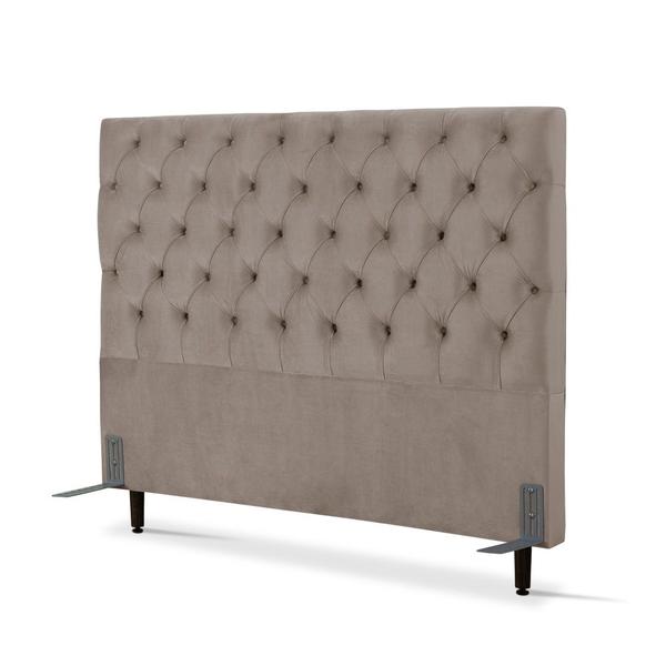 Imagem de Cabeceira de Cama Box Casal 138 cm Larhome Versalite Suede Veludo Marrom