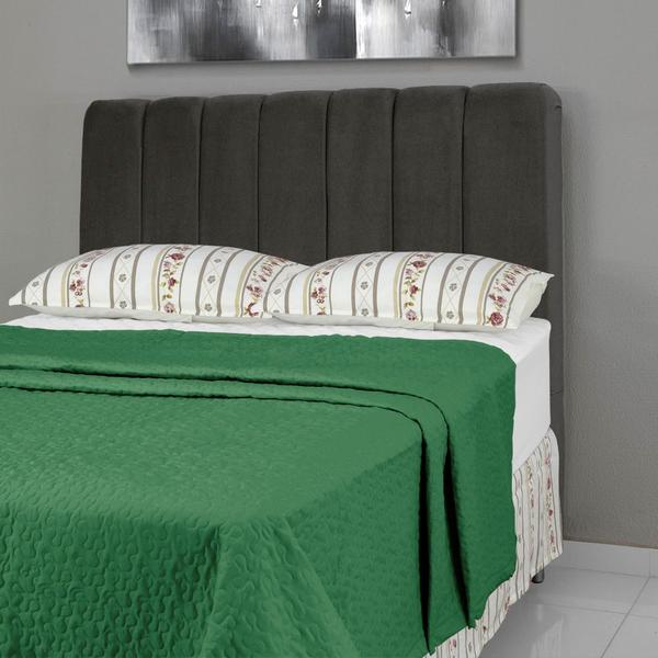 Imagem de Cabeceira de Cama Box Casal 138 cm Luna Larhome Suede Veludo Marrom Brida