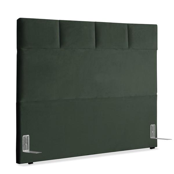 Imagem de Cabeceira de Cama Box Casal 138 cm Marjorie Larhome Suede Veludo Verde Militar