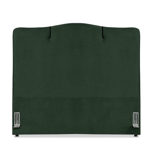 Imagem de Cabeceira de Cama Box Casal 138 cm Moscou Larhome Suede Veludo Verde Militar