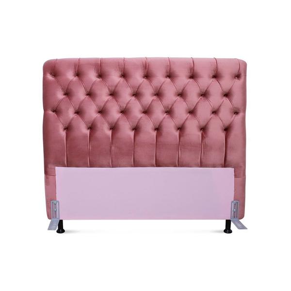 Imagem de Cabeceira de Cama Box Casal 138 cm Padua Larhome Suede Veludo Rosa.