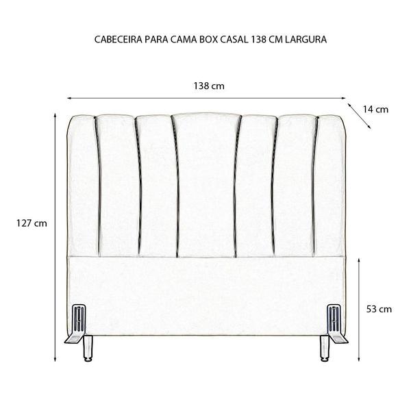 Imagem de Cabeceira de Cama Box Casal 138 cm Sevilha Larhome Suede Veludo Marrom Brida