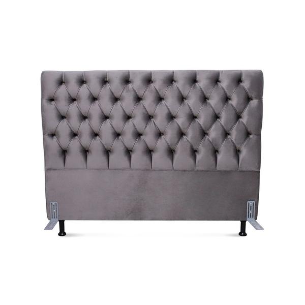 Imagem de Cabeceira de Cama Box Casal 138 cm Versalite Larhome Suede Veludo Chumbo.