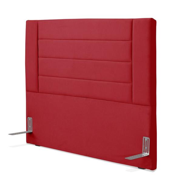 Imagem de Cabeceira de Cama Box Casal 138 cm Viena Larhome Suede Veludo Vermelho