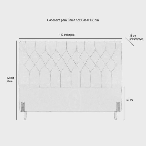 Imagem de Cabeceira de Cama Box Casal 138cm Pádua Veludo Bege