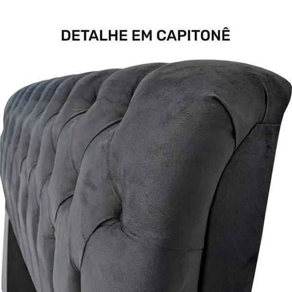 Imagem de Cabeceira de Cama Box Casal 138cm Pádua Veludo Cinza