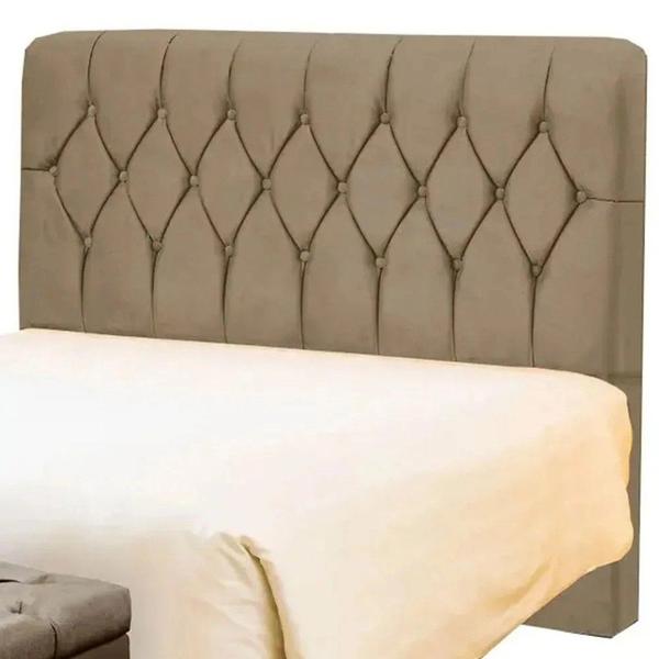 Imagem de Cabeceira de Cama Box Casal 140cm Istambul Suede Bege - DS Estofados