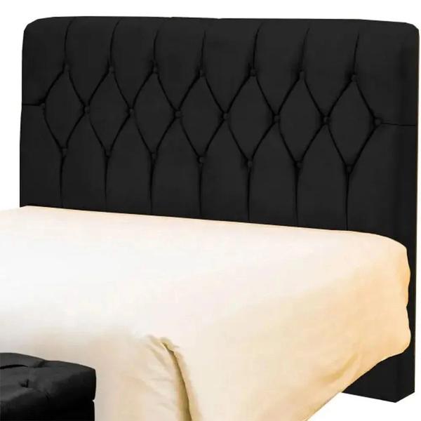 Imagem de Cabeceira de Cama Box Casal 140cm Istambul Suede Preto - DS Estofados