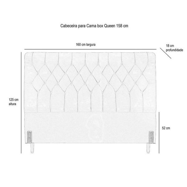 Imagem de Cabeceira de Cama Box Casal Queen 158cm Pádua Couro Off White