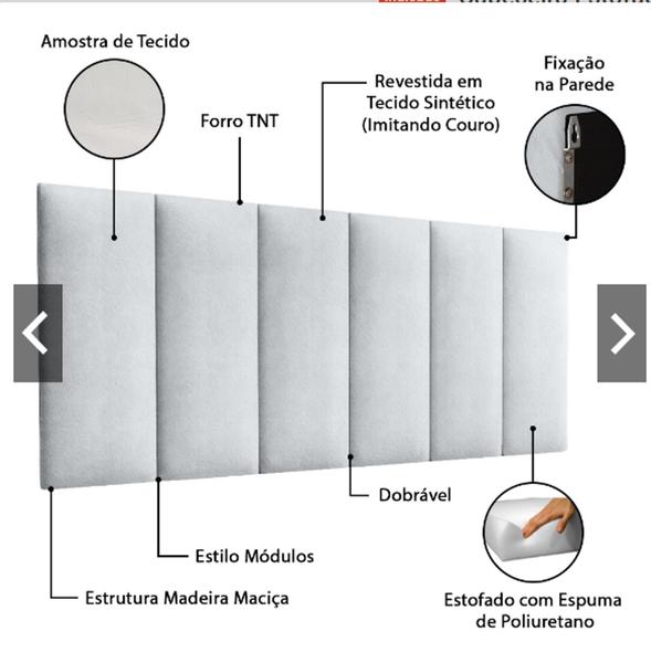 Imagem de Cabeceira de cama box casal queen 160cm estofada Dubai Loja L Móveis