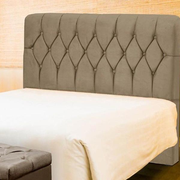 Imagem de Cabeceira de Cama Box Casal Queen 160cm Istambul Suede Bege - DS Móveis