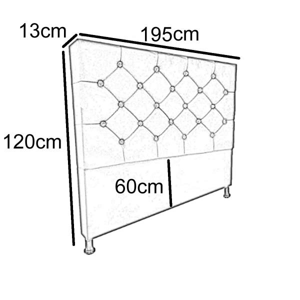 Imagem de Cabeceira de Cama Box King 195cm Estofada Kasi Lux - Cores