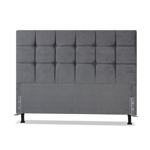 Imagem de Cabeceira de Cama Box Queen 158 cm Atlanta Larhome Suede Veludo Cinza escuro.