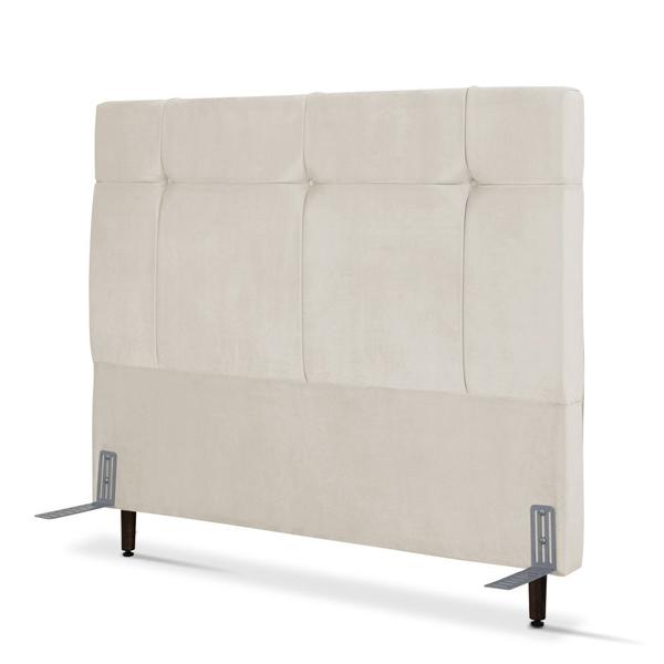 Imagem de Cabeceira de Cama Box Queen 158 cm Aurora Larhome Suede Veludo Bege