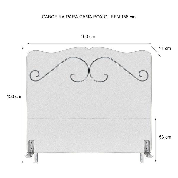 Imagem de Cabeceira de Cama Box Queen 158 cm Braga Larhome Suede Veludo Marrom Brida