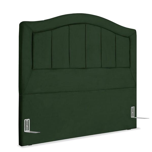 Imagem de Cabeceira de Cama Box Queen 158 cm Itália Larhome Suede Veludo Verde Militar