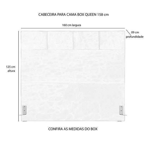 Imagem de Cabeceira de Cama Box Queen 158 cm Marjorie Larhome Suede Veludo Azul