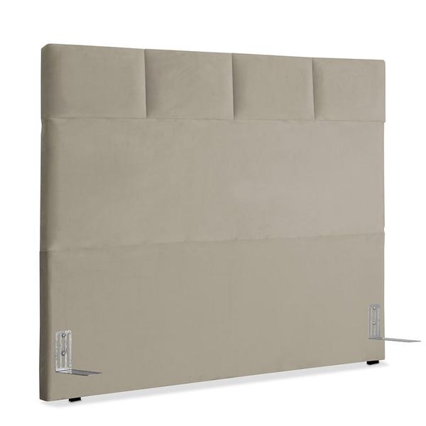 Imagem de Cabeceira de Cama Box Queen 158 cm Marjorie Larhome Suede Veludo Marrom Claro