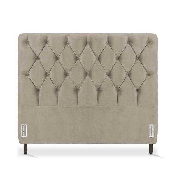 Imagem de Cabeceira de Cama Box Queen 158 cm Marselha Larhome Suede Veludo Marrom claro