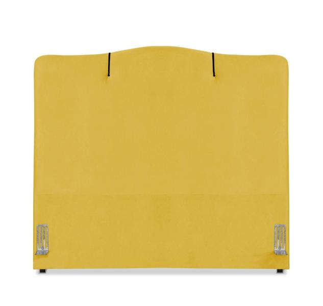 Imagem de Cabeceira de Cama Box Queen 158 cm Moscou Larhome Suede Veludo Amarelo