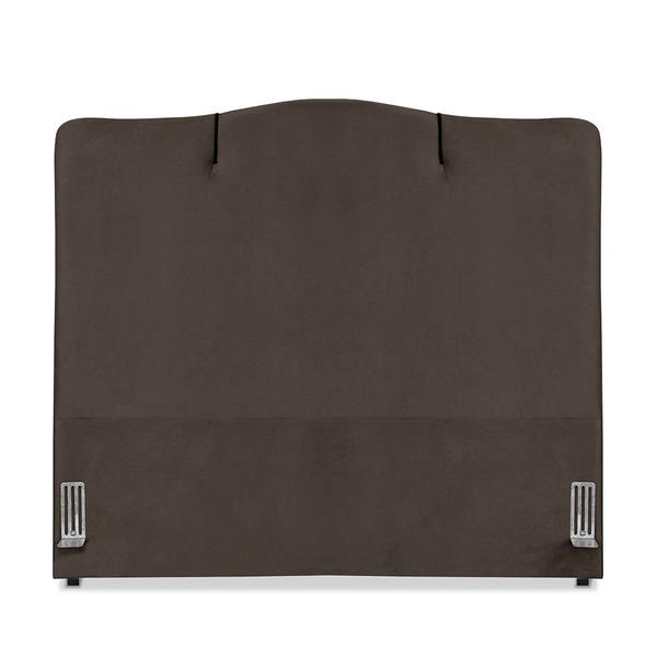 Imagem de Cabeceira de Cama Box Queen 158 cm Moscou Larhome Suede Veludo Marrom escuro