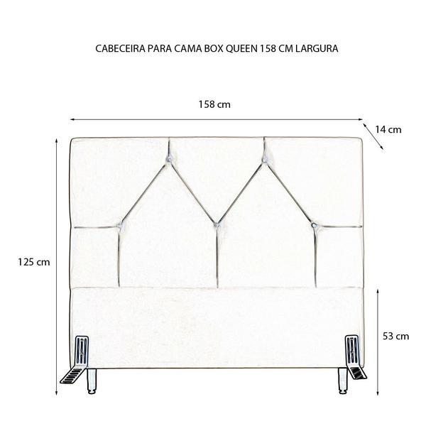 Imagem de Cabeceira de Cama Box Queen 158 cm Munique Larhome Suede Veludo Goiaba