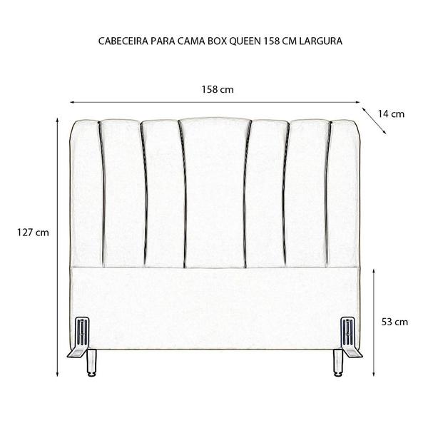 Imagem de Cabeceira de Cama Box Queen 158 cm Sevilha Larhome Suede Veludo Marrom brida