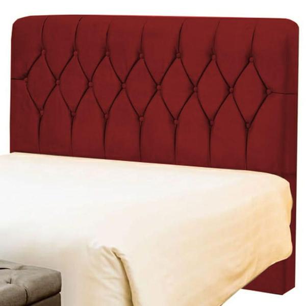 Imagem de Cabeceira de Cama Box Queen 160 cm Capitone Istambul Dobuê  - Vermelho