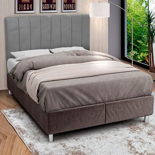 Imagem de Cabeceira de Cama Box Queen Estofada + Frame Laura - Cores