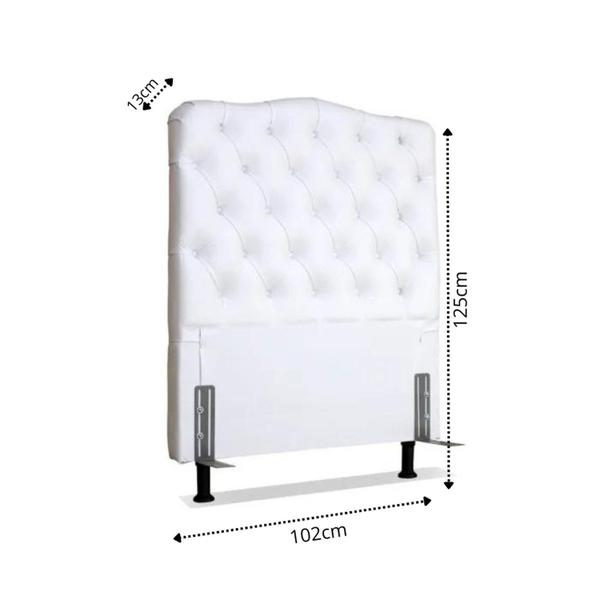 Imagem de Cabeceira de Cama Box Solteiro 100 Cm Dunas Larhome material sintético Branco