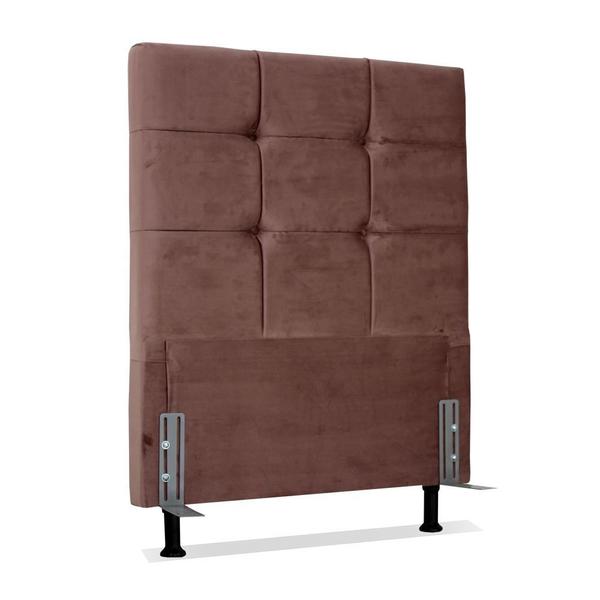 Imagem de Cabeceira De Cama Box Solteiro 110 cm Atlanta Larhome Suede Veludo Rosê.