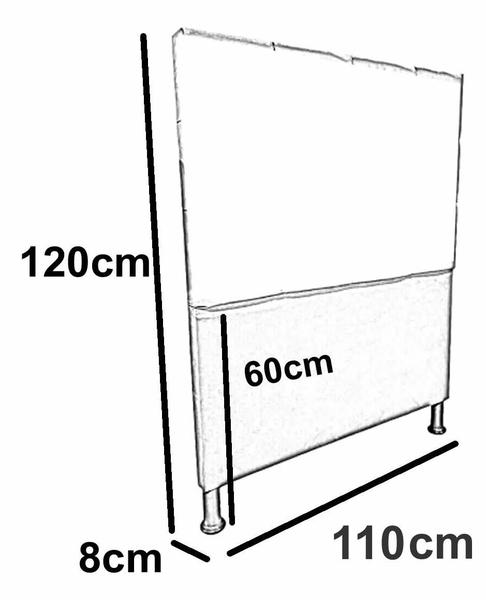 Imagem de Cabeceira de Cama Box Solteiro 110cm Estofada Laura - Cores