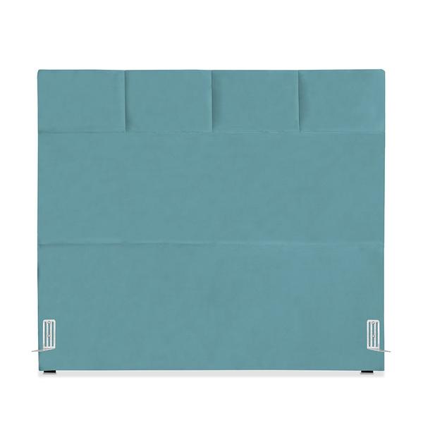 Imagem de Cabeceira de Cama Box Viúva 128 cm Marjorie Larhome Suede Veludo Azul