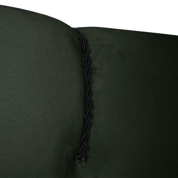 Imagem de Cabeceira de Cama Box Viúva 128 cm Moscou Larhome Suede Veludo Verde Militar