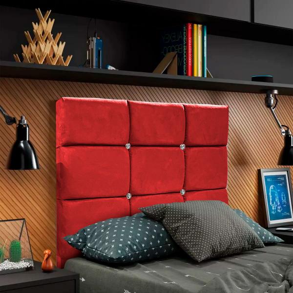 Imagem de Cabeceira de Cama Box Viúva 130cm Estofada Lari - Cores