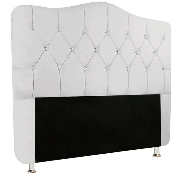 Imagem de Cabeceira de Cama Casal Queen Capitone Com Strass Estofada Atena 1.60 Cm Nanda Decor