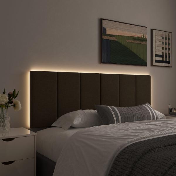 Cabeceira de Cama Casal Queen Com LED 1,60 cm Tecido Linho - RP Online Cabeceira de Cama Casal Queen Com LED 1,60 cm Tecido Linho - RP Online